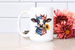 Confused Cow Portrait with Housewife Bandana | Clipart Product Image 2