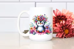 Cartoon Penguin Flower Crown | Clipart Product Image 2