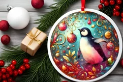Round Christmas Ornament Sublimation|Clipart Product Image 2