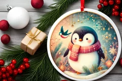Round Christmas Ornament Sublimation|Clipart Product Image 2
