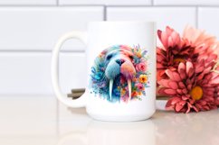 Artistic Watercolor Vibrant Walrus | Sublimation | Clipart Product Image 2