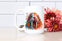 Artistic Watercolor Vibrant Walrus | Sublimation | Clipart Product Image 2