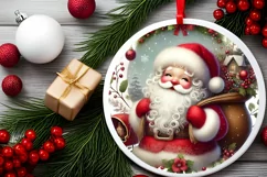 Round Christmas Ornament Sublimation|Clipart Product Image 1