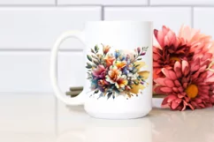 Colorful Bouquet with Freesia | Sublimation | Clipart Product Image 2