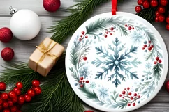 Round Christmas Ornament Sublimation|Clipart Product Image 2