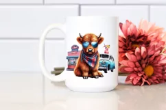 Colorful Highland Cow at 50s Diner Product Image 2