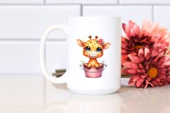 Colorful Baby Giraffe Sitting in a Bucket | Clipart Product Image 2