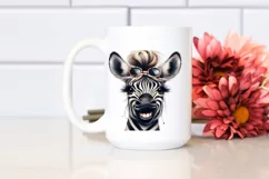 Funny Zebra Portrait | Watercolor Clipart Product Image 2