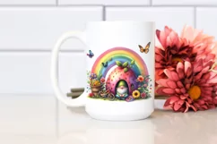 Colorful Gnome House with Rainbow | Watercolor Clipart Product Image 2