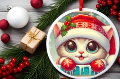 Round Christmas Ornament Sublimation|Clipart Product Image 2