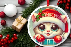 Round Christmas Ornament Sublimation|Clipart Product Image 2