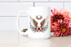 Watercolor Angel Wings with Flowers Product Image 2