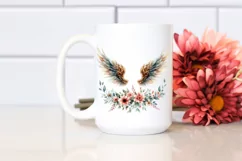 Watercolor Angel Wings with Flowers Product Image 2