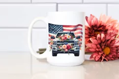 Pickup Truck with Flowers USA Flag Product Image 2