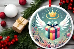 Round Christmas Ornament Sublimation|Clipart Product Image 1