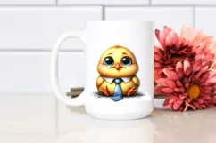 Funny Baby Chick with Tie | Sublimation | Clipart Product Image 2