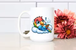 Crazy Hair Macaw Baby Cartoon | Clipart Product Image 2