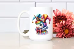 Baby Unicorn in Jester's Hat, PNG Product Image 2