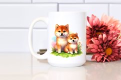 Watercolor Cute Vibrant Shiba Inu | Clipart Product Image 2