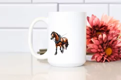 Vintage Horse Wagon with Flowers USA Flag Product Image 2