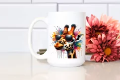 Vibrant Giraffe with Paint-like Colors | Clipart Product Image 2
