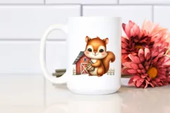Whimsical Squirrel Baby Barn | Clipart Product Image 2