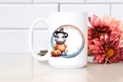 Cute Baby Hippo Standing on Moon, Transparent PNG Product Image 2