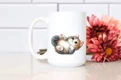 Whimsical Cat with Snowflakes PNG Product Image 2
