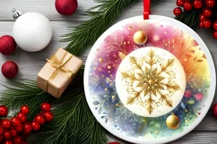 Round Christmas Ornament Sublimation|Clipart Product Image 2