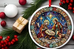 Round Christmas Ornament Sublimation|Clipart Product Image 1