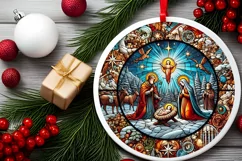 Round Christmas Ornament Sublimation|Clipart Product Image 1