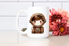 Whimsical Astronaut Girl Clipart PNG Product Image 2