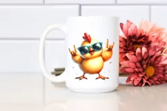 Funny Chicken Smiling Rocker Sign | Clipart Product Image 2