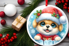 Round Christmass Ornament PNG Product Image 2