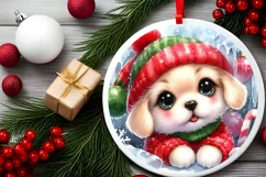 Round Christmas Ornament Sublimation|Clipart Product Image 2