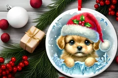 Round Christmas Ornament Sublimation|Clipart Product Image 2
