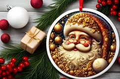 Round Christmas Ornament Sublimation|Clipart Product Image 1