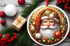 Round Christmas Ornament Sublimation|Clipart Product Image 1