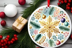 Round Christmas Ornament Sublimation|Clipart Product Image 2