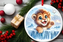Round Christmas Ornament Sublimation|Clipart Product Image 2