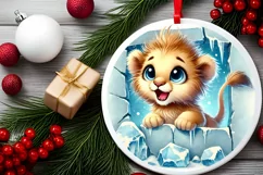 Round Christmas Ornament Sublimation|Clipart Product Image 2