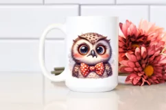 Baby Owl Portrait with Bow | Sublimation | Clipart Product Image 2
