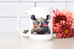 Funny Rhino Smiling Sunglasses | Clipart Product Image 2