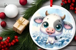 Round Christmas Ornament Sublimation|Clipart Product Image 2