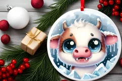 Round Christmas Ornament Sublimation|Clipart Product Image 2