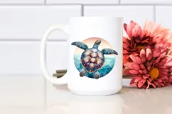 Colorful Whimsical Sea Turtle Sticker Clipart Product Image 2