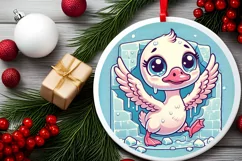 Round Christmas Ornament Sublimation|Clipart Product Image 2