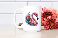 Artistic 3D Flamingo Half Flower | Clipart Product Image 2
