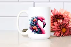 Artistic 3D Flamingo Half Flower | Clipart Product Image 2