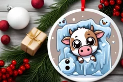 Round Christmas Ornament Sublimation|Clipart Product Image 2